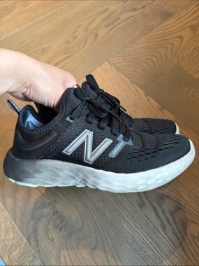 New Balance Kids Black and White Running Sneakers
